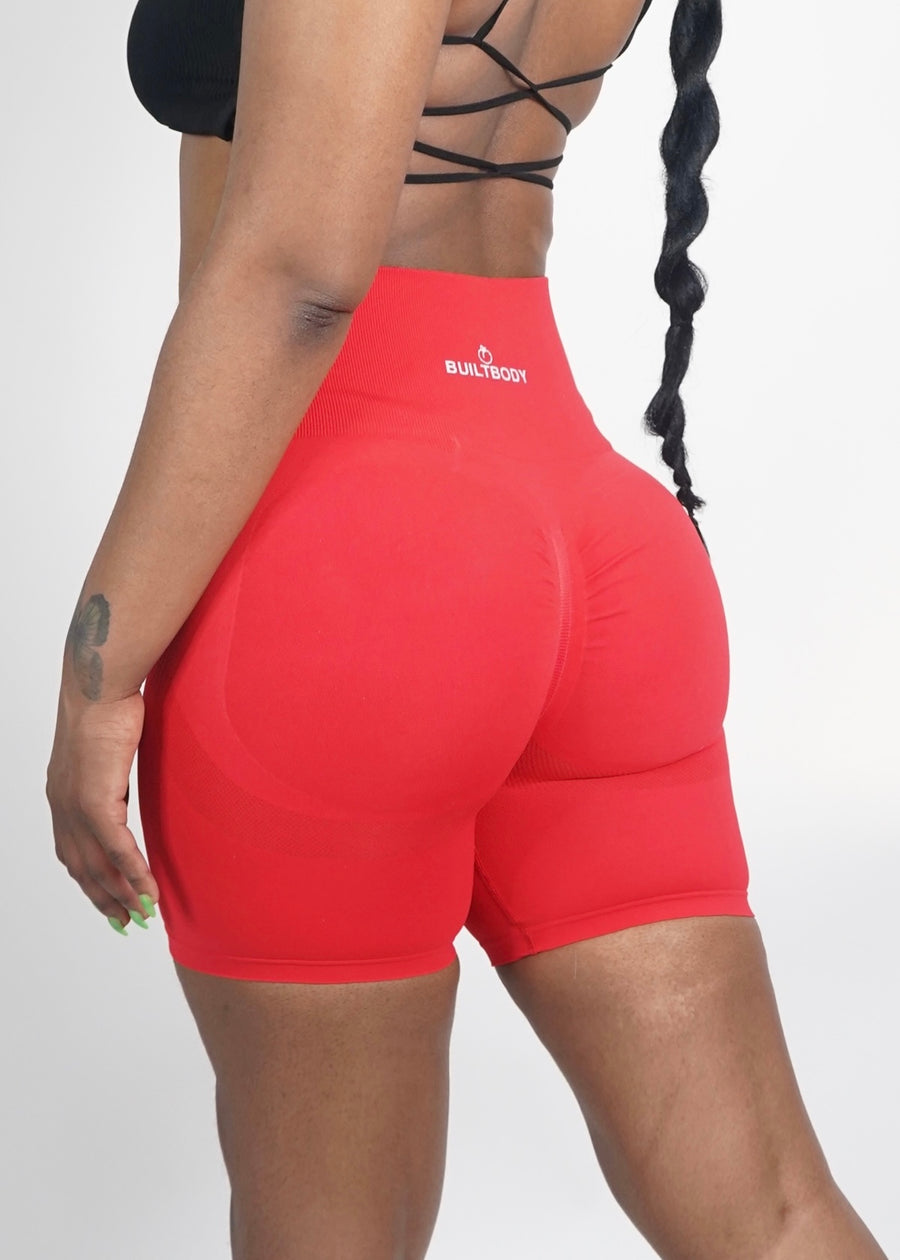 Contour Scrunch Shorts - Red