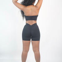 V Back Shorts - Black
